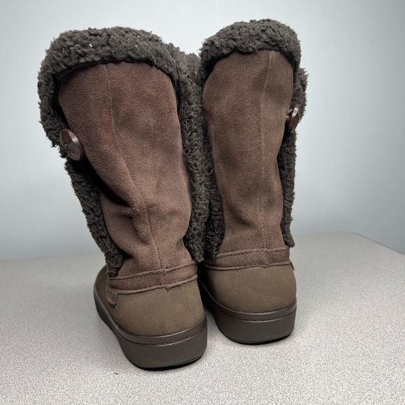 CROCS Brown Women's Shearling Lining Button Outdoor Adventure Boo Boots/Booties - Picture 3 of 11
